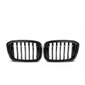 Решетки радиатора BMW X3 G01 X4 G02 дорестайлинг 2019-2021 ноздри одинарные черные глянцевые горбатые X3M X4M стиль RGBMX3G01X1GB
