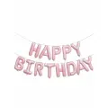 Надпись-гирлянда из воздушных шаров HAPPY BIRTHDAY в надутом виде для фотозоны - розовая 1шт