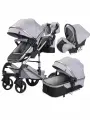 Коляска-трансформер 3в1 Luxmom 558 с автолюлькой, серый