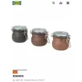 Банка с крышкой IKEA KORKEN, смешанные цвета, 130 мл, набор 3 шт