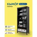 Стеллаж деревянный кымор 90х198х37 цвет чёрный, массив сосны