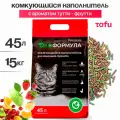 Наполнитель для кошачьего туалета комкующийся тофу Экоформула 15 кг