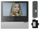 Комплект видеодомофона и вызывной панели COMMAX CDV-70H2 (Серебро Black Smog ) / AVC 305 (Серебро) + Модуль VZ Для координатного подъездного домофона