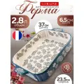 Форма для запекания Loraine, керамическая, прямоугольная, зеленая, 37x6,5 см