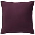 Наволочка - чехол для декоративной подушки на молнии T&I Велюр - канвас темно-сиреневый 45 х 45 см.