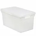 Корзина violet Лофт узкая с крышкой 21л белый