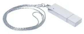 Подарочный USB-накопитель подвеска серебро на цепочке 128GB USB 3.0