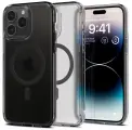 Чехол Spigen на Apple iPhone 14 Pro (ACS05586) Ultra Hybrid (MagFit) / Спиген чехол для Айфон 14 Про MagSafe, противоударный, с защитой камеры, затемненный