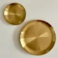 Набор из двух стальных золотых тарелок 23 и 14 сантиметров