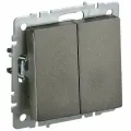 BRITE Выключатель двухклавишный проходной 10А ВС10-2-6-БрТБ темная бронза , IEK BR-V22-0-10-K45 (1 шт.)