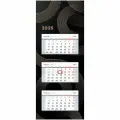 Календарь настенный квартальный на 2025 год 3 блока BG Люкс Черный стиль, с бегунком, на склейке (369786), 40шт.