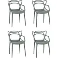 Набор 4 шт. Стул обеденный DOBRIN MASTERS, LMZL-PP601, тёмно-серый (GR-04)