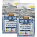Деревенские лакомства холистик премьер для взр кастрир котов и стерилизов кошек с лососем 0,4 + 0,4 кг