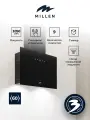 Кухонная вытяжка наклонная, MILLEN MKHG 602 BL, черный, сенсорное управление, 9 скоростей.
