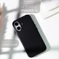 Экокожаный чехол Broscorp на Apple iPhone 16 (Айфон 16), искусственная кожа, черный