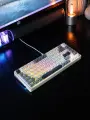 Клавиатура механическая CyberLynx AG84 с подсветкой RGB, Red Switch, игровая клавиатура для компьютера, кремовый/серый