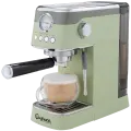 Кофеварка рожковая с капучинатором, давление 20 бар, аналоговый манометр, Bufett зеленая, 640632