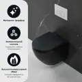 Унитаз подвесной CULTO TOR ANDY PRO безободковый с сиденьем микролифт черный. С улучшенной системой Торнадо