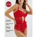 Боди женское кружевное. 2166 красный 75D. Империя белья.