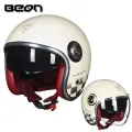 Винтажный мотоциклетный шлем Casco BEON B108A, мотоциклетный шлем beon 3/4, шлем с открытым лицом, мотоциклетный шлем, Ретро шлем, XL, Белый, Унисекс