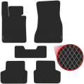 Автомобильные коврики EVA для BMW 5 VII G30 (2016-н/в), чёрные с чёрным кантом, ячейка - ромб