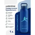Термобутылка Waterdrop Blue, нержавеющая сталь, вакуумная изоляция, широкое горлышко