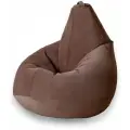 Кресло мешок MyPuff, бескаркасное кресло, пуфик мешок, размер 3XL, мебельный велюр, шоколад