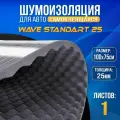 Акустический поролон, самоклеящийся, для авто DreamCar Wave волна 25мм 1м х 0.75м 1 лист