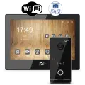 Беспроводной WiFi IP домофон Fox Андромеда 8 (черный), комплект с вызывной панелью, поддержка PoE, мобильное приложение