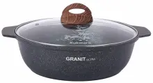 Кастрюля-жаровня с аптипригарным покрытием со стеклянной крышкой Kukmara (Granit Ultra Original) жго31а, 3 л