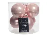 Набор стеклянных шаров матовых и глянцевых, цвет: нежно-розовый, 80 мм, упаковка 6 шт, Kaemingk (Decoris)