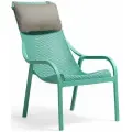 Садовое кресло-шезлонг с подушкой для дачи Nardi Net Lounge, цвета ментоловый, серый
