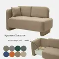 Кушетка диван Хьюстон 152х85х73 см, еврокнижка односпальная с ящиком. Велюр- Мелисса 9 цвет темно-бежевый, угол левый.