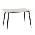 Стол обеденный кухонный TetChair Austen/Остин, 120x80x75 см, керамика матовая, металл, белый/чёрный