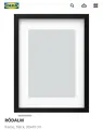 Рамка IKEA RÖDALM, черная, 30x40 см, с креплением , пластик / бумага