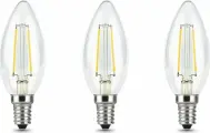 Светодиодная лампа Gauss Filament 7W эквивалент 60W 4100K 580Лм E14 филаментная свеча (комплект из 3 шт)