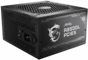 Блок питания MSI ATX 850W MAG A850GL WH PCIE5 80+ gold (20+4pin) APFC 120mm fan SATA Cab Manag RTL