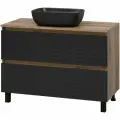 Тумба под раковину Misty Brevita Dakota, напольная, черная, 100х62х48 см