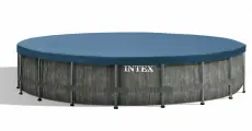 Intex 26744 Каркасный бассейн Prism Frame 549х122см Greywood 24311л, лестница, тент, подстилка