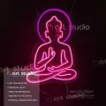 ART Studio Неоновая вывеска Медитация 55х41 см для релакс-зоны и спальни на подложке из акрила