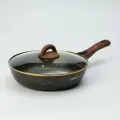 Сковорода Granit ultra black gold, 26 см, стеклянная крышка, антипригарное покрытие, съёмная ручка