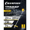 Триммер бензиновый для травы садовый CHAMPION Т374FS, 1 кВт, 7,5 кг, нож/ бензокоса / косилка для травы
