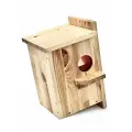 Домик для белок WoodFun с открывающейся крышей, натуральное дерево, 25x25x40 см
