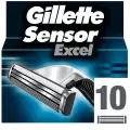 Сменные кассеты Gillette SensorExcel, с двойными лезвиями, для гладкого бритья, 10 шт.