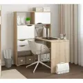 Письменный стол угловой Есэндвич Лаворо, 110x110х150 см, левый, Дуб сонома/Белый