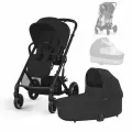 Коляска 2в1 Cybex Balios S Lux, цвет Moon Black BLK RC & CRC / 2025 (Чёрный)