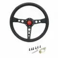 Руль MOMO Prototipo style вынос 30мм кожа черный, красная кнопка с серым текстом
