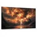 Картина на холсте интерьерная 100х60 см, гроза, молнии, небо, драматический, энергия, мощь, Тор, благоговейный, трепет