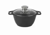 KUKMARA Кастрюля KUKMARA «Традиция», 1 л, стеклянная крышка, антипригарное покрытие, чёрный 172919