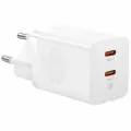Сетевое зарядное устройство Baseus 40W GaN5 Pro 2xUSB-C, быстрая зарядка (CCGP180102) белый